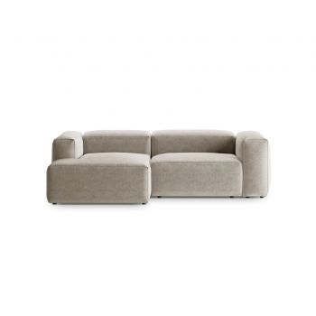 Coltar stanga 2 locuri, Bergamo, Cosmopolitan Design, 244x152x70 cm, tesatura structurata, bej