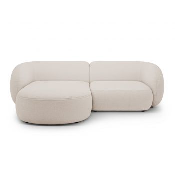 Coltar stanga 2 locuri, Kate, Micadoni, 255x176x76 cm, tesatura boucle, bej