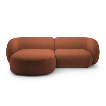 Coltar stanga 2 locuri, Kate, Micadoni, 255x176x76 cm, tesatura boucle, teracota