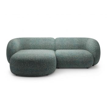 Coltar stanga 2 locuri, Kate, Micadoni, 255x176x76 cm, tesatura structurata, albastru melanj