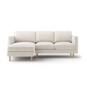 Coltar stanga 3 locuri, Eden, Micadoni, 223x150x90 cm, catifea, bej