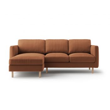 Coltar stanga 3 locuri, Eden, Micadoni, 223x150x90 cm, catifea, miere