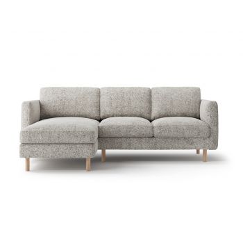 Coltar stanga 3 locuri, Eden, Micadoni, 223x150x90 cm, tesatura structurata, bej melange