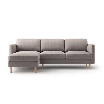 Coltar stanga 3 locuri, Eden, Micadoni, 250x150x90 cm, catifea, gri beton