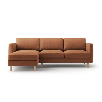Coltar stanga 3 locuri, Eden, Micadoni, 250x150x90 cm, catifea, miere