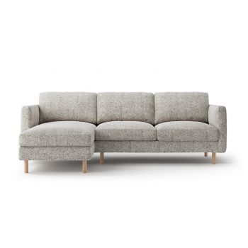 Coltar stanga 3 locuri, Eden, Micadoni, 250x150x90 cm, tesatura structurata, bej melange