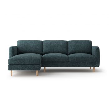 Coltar stanga 3 locuri, Eden, Micadoni, 250x150x90 cm, tesatura structurata, verde albastrui melanj
