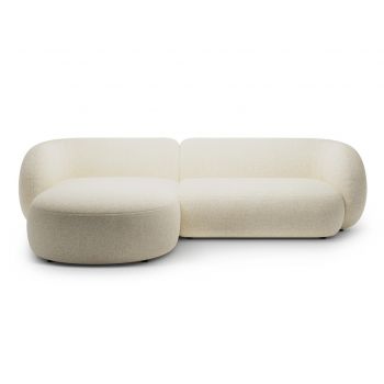 Coltar stanga 3 locuri, Kate, Micadoni, 285x176x76 cm, tesatura structurata, bej deschis