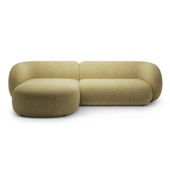 Coltar stanga 3 locuri, Kate, Micadoni, 285x176x76 cm, tesatura structurata, galben melanj