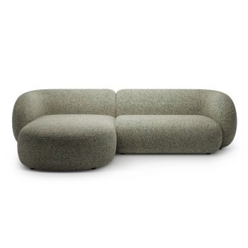 Coltar stanga 3 locuri, Kate, Micadoni, 285x176x76 cm, tesatura structurata, verde muschi melanj