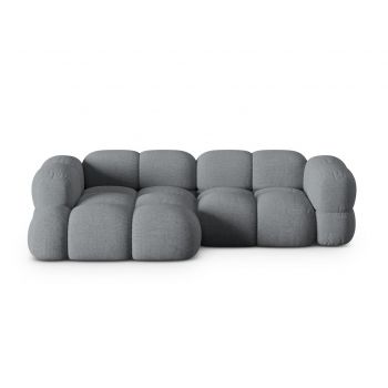 Coltar stanga 3 locuri, Loretto, Cosmopolitan Design, 250x147x68 cm, tesatura structurata, gri