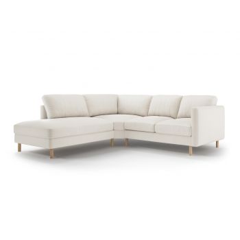 Coltar stanga 4 locuri, Eden, Micadoni, 267x234x90 cm, catifea, bej