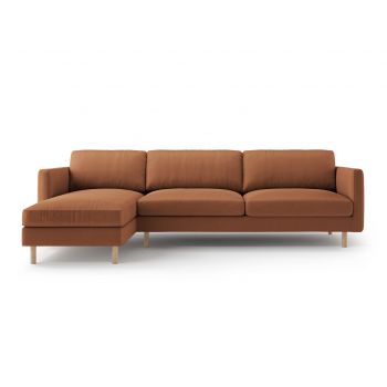 Coltar stanga 4 locuri, Eden, Micadoni, 286x150x90 cm, catifea, miere
