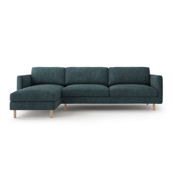Coltar stanga 4 locuri, Eden, Micadoni, 286x150x90 cm, tesatura structurata, verde albastrui melanj