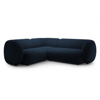 Coltar stanga 4 locuri, Kate, Micadoni, 252x220x76 cm, catifea, albastru regal