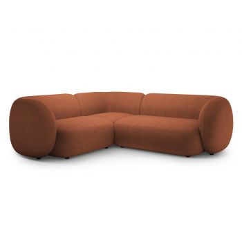 Coltar stanga 4 locuri, Kate, Micadoni, 252x220x76 cm, tesatura boucle, teracota