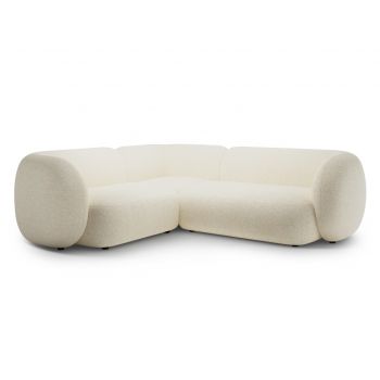 Coltar stanga 4 locuri, Kate, Micadoni, 252x220x76 cm, tesatura structurata, bej deschis