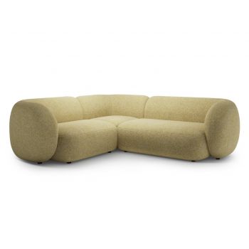 Coltar stanga 4 locuri, Kate, Micadoni, 252x220x76 cm, tesatura structurata, galben melanj
