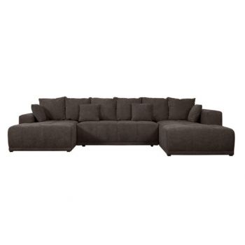 Coltar U Extensibil Otis Dreapta, 6 Locuri, Lada Depozitare, Gri Inchis, 357 Cm