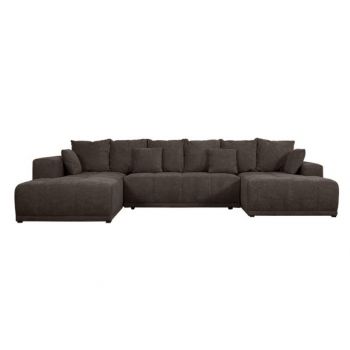 Coltar U Extensibil Otis Stanga, 6 Locuri, Lada Depozitare, Gri Inchis, 357 Cm