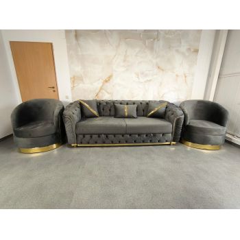 SET ALITA GRI CANAPEA EXTENSIBILA+2 FOTOLII PERSONALIZABIL PE CULORI *masa de cafea nu este inclusa