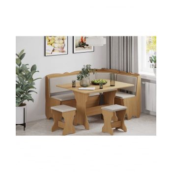 Set coltar Rodos + Masa extensibila si 2 tabureti, Cires Balaton