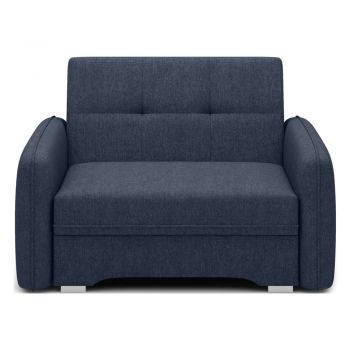 Canapea albastru-închis extensibilă/cu spațiu de depozitare cu tapițerie din chenille 102 cm Laine – ELTAP