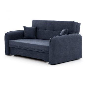 Canapea albastru-închis extensibilă/cu spațiu de depozitare cu tapițerie din chenille 155 cm Laine – ELTAP