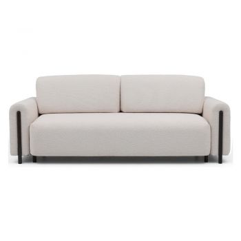 Canapea bej/crem extensibilă/cu spațiu de depozitare cu tapițerie din țesătură bouclé 244 cm Arcadova – ELTAP