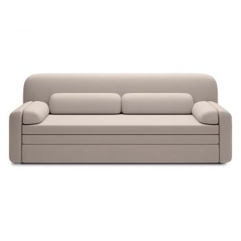 Canapea bej extensibilă/cu spațiu de depozitare cu tapițerie din catifea 236 cm Elioss – ELTAP