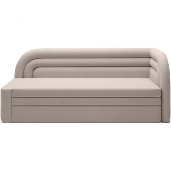 Canapea bej extensibilă/cu spațiu de depozitare cu tapițerie din catifea cu colț pe partea dreaptă 223 cm Fabillo – ELTAP
