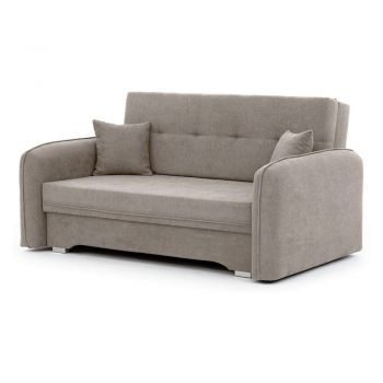 Canapea bej extensibilă/cu spațiu de depozitare cu tapițerie din chenille 155 cm Laine – ELTAP