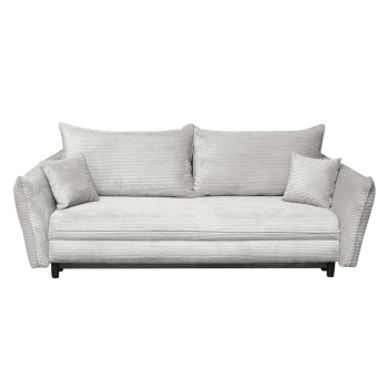 Canapea CAMILLE extensibila, 3 locuri, cu arcuri si lada depozitare, bej deschis, 238x115x95 cm
