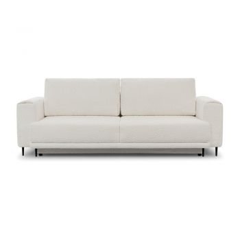 Canapea crem extensibilă/cu spațiu de depozitare cu tapițerie din țesătură bouclé 260 cm Dalia – ELTAP