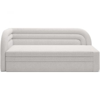 Canapea crem extensibilă/cu spațiu de depozitare cu tapițerie din țesătură bouclé cu colț pe partea stângă 223 cm Fabillo – ELTAP