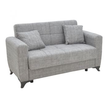 Canapea extensibila cu depozitare doua locuri Modesto  stofa Gri 155x85x80cm