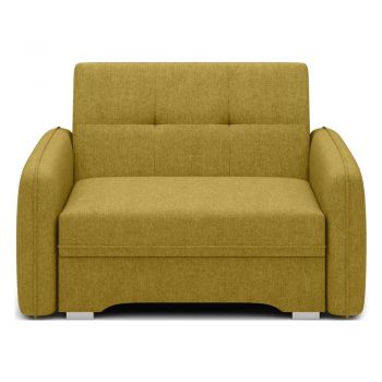 Canapea galbenă extensibilă/cu spațiu de depozitare cu tapițerie din chenille 102 cm Laine – ELTAP