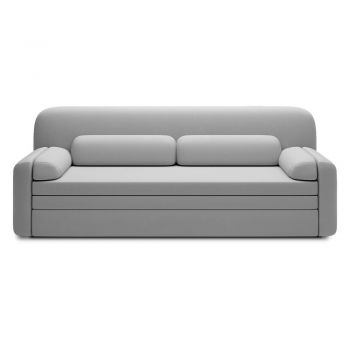 Canapea gri deschis extensibilă/cu spațiu de depozitare cu tapițerie din catifea 236 cm Elioss – ELTAP
