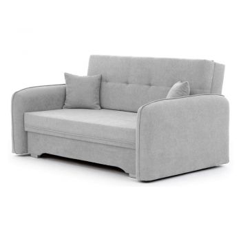 Canapea gri deschis extensibilă/cu spațiu de depozitare cu tapițerie din chenille 155 cm Laine – ELTAP