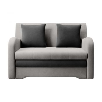 Canapea gri deschis/gri antracit extensibilă cu tapițerie din catifea 130 cm Ario – ELTAP