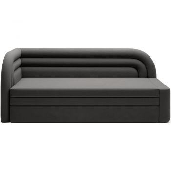 Canapea gri extensibilă/cu spațiu de depozitare cu tapițerie din catifea cu colț pe partea stângă 223 cm Fabillo – ELTAP