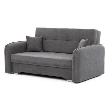 Canapea gri extensibilă/cu spațiu de depozitare cu tapițerie din chenille 155 cm Laine – ELTAP