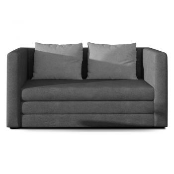 Canapea gri extensibilă cu tapițerie din chenille 132 cm Neva – ELTAP