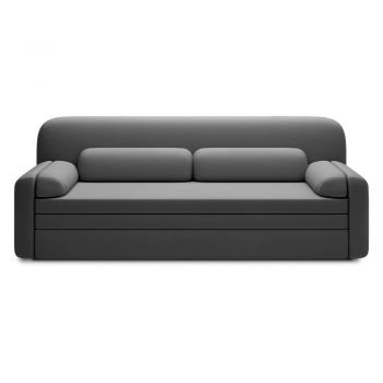 Canapea gri închis extensibilă/cu spațiu de depozitare cu tapițerie din catifea 236 cm Elioss – ELTAP
