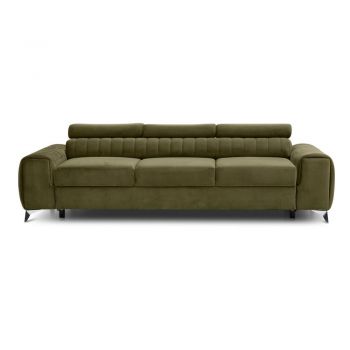 Canapea kaki extensibilă cu tapițerie din catifea 261 cm Laurence – ELTAP