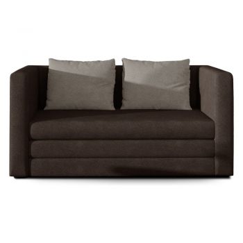 Canapea maro extensibilă cu tapițerie din chenille 132 cm Neva – ELTAP