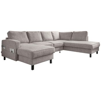 CANAPEA MODULARĂ textil gri-alb la reducere CANAPEA MODULARĂ textil gri-alb la reducere