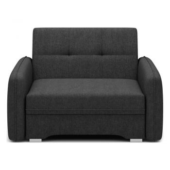 Canapea neagră extensibilă/cu spațiu de depozitare cu tapițerie din chenille 102 cm Laine – ELTAP