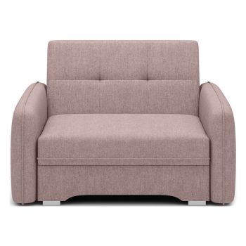Canapea roz extensibilă/cu spațiu de depozitare cu tapițerie din chenille 102 cm Laine – ELTAP