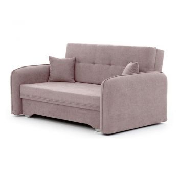 Canapea roz extensibilă/cu spațiu de depozitare cu tapițerie din chenille 155 cm Laine – ELTAP